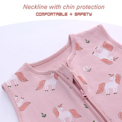 Miracle Baby Sleep Sack 0.5 Tog breathable cotton maintains year-round comfort.