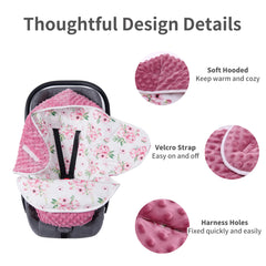 Miracle Baby swaddle harness-holes image highlights on-the-go compatibility in strollers and bassinets.
