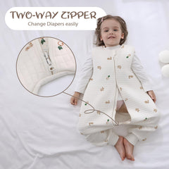 Miracle Baby Toddler Sleep Sack split-leg detail highlights safe walking and crawling.