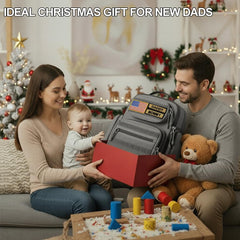 MIRACOL Diaper Bag Backpack grey side view highlights durable 900D fabric for day trips.