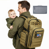MIRACOL Military Diaper Bag front view—tactical style for dads on the go with rugged durability