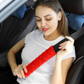 MIRKOO seat belt pad front view shows cushion for shoulders and comfort