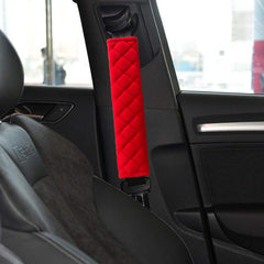 MIRKOO seat belt pad material close-up showcases premium fuzzy polyester that lasts