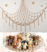 Mirolam stuffed-animal-hammock in kid room saves floor space and sparks playful organization.