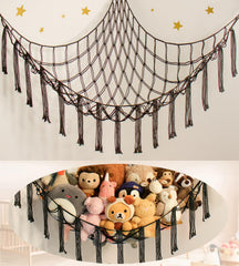 Mirolam stuffed animal hammock net main view shows space-saving plush storage.