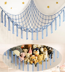 Mirolam stuffed-animal-storage-hammock-blue-corner keeps plush toys organized and tidy.