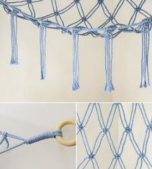 Mirolam blue hammock with wall anchors demonstrates easy, secure mounting
