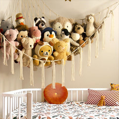 Mirolam cotton hammock net durable storage for kids plush toys and decor