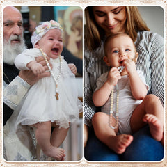 Misdary baptism gift rosary for Catholic child, sentimental keepsake