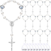Misdary baptism rosary 30-pack in organza bags for guests' meaningful remembrance