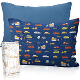 Miss Adola pillowcase set folded shows 13x18 size for crib or toddler bed comfort