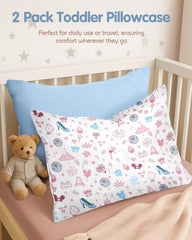 Miss Adola sky blue toddler pillowcase adds calming color to bedtime.