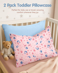 Miss Adola toddler pillowcase solid and print combo for easy mix-and-match nursery decor