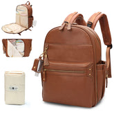miss fong diaper bag backpack exterior leather texture, premium style for busy, on-the-go parents.