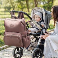 Miss Fong diaper bag backpack main compartment opened smoothly for easy item retrieval