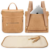 miss fong Moon Shaped Diaper Bag interior view shows 15 pockets for organized baby essentials