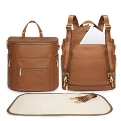 miss fong moon shaped diaper bag backpack with clear interior for quick access