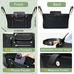 Miss Fong stroller organizer cup holders within easy reach