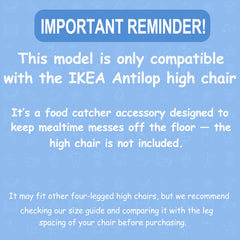 MISSEIAR food catcher being attached around chair legs for quick setup and use