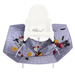 MISSEIAR food catcher fitted to IKEA Antilop legs reduces mealtime mess