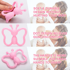 MISSLILI easy-clean teether with integrated molding for quick sanitizing