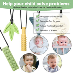 MISSLILI dinosaur chew necklace yellow color for bright styling