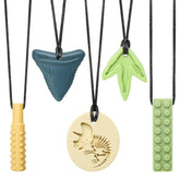 MISSLILI sensory chew necklace with dinosaur texture for calming sensory needs