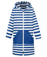 MissShorthair hooded towel-poncho zipper enables easy on/off after swim.