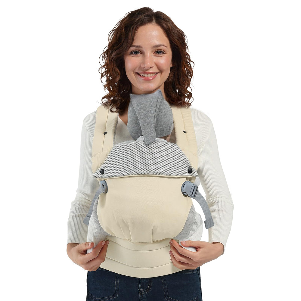 MISSWISDOM baby carrier cream front-wearing-infant for hands-free daily tasks