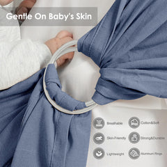 MISSWISDOM baby ring sling soft breathable fabric highlights cooling and skin-friendly feel