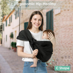 MISSWISDOM sling with chest adjustment belt helps you hold baby closer securely.