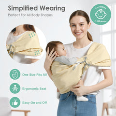 MISSWISDOM three-cradles image demonstrates versatile carry styles for growing baby.