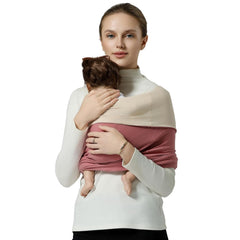 MISSWISDOM baby wrap cream-pink fabric close-up highlights breathable cotton for comfort.
