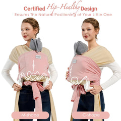 MISSWISDOM baby wraps carrier knit close-up beige pink highlights soft breathable knitted cotton