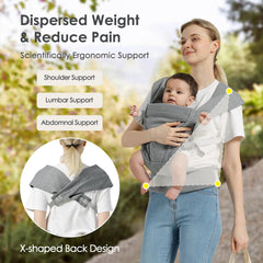 MISSWISDOM expandable cross straps adjust for a snug newborn to toddler fit.