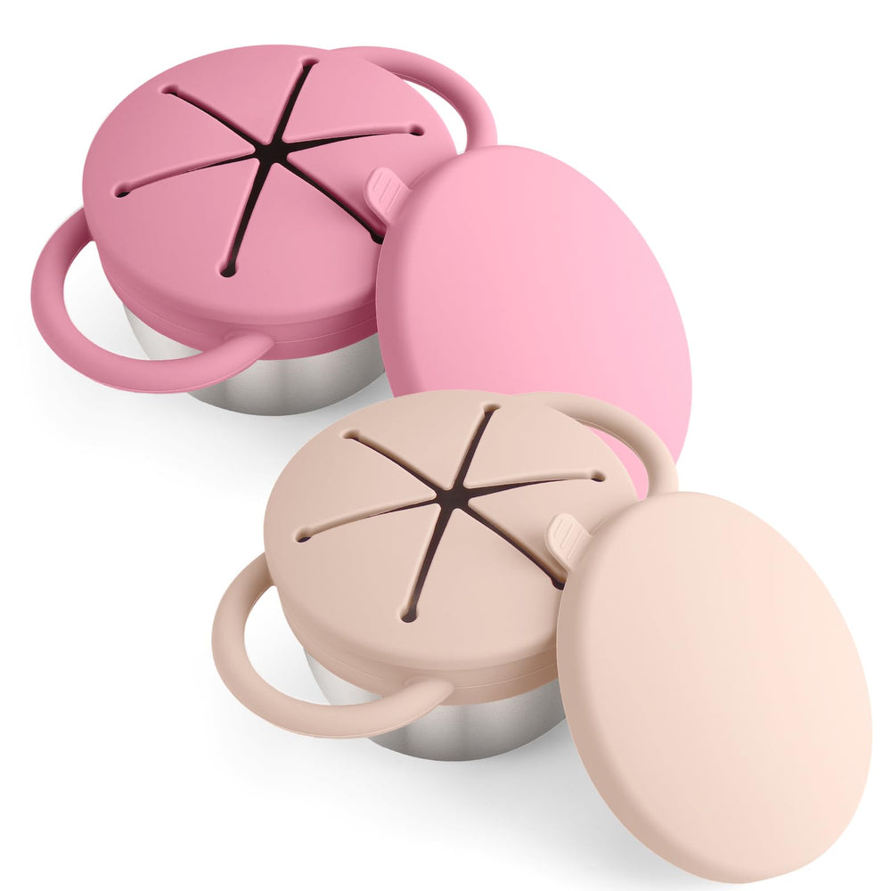 Mity Rain 2-pack stainless steel base for mess-free toddler snacking.