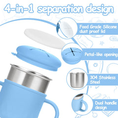 Mity Rain petal lid enables easy grabbing and quick snacking
