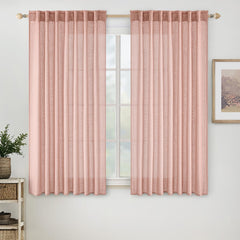 MIULEE blush pink linen curtains fabric-texture adds soft luxury with durable styling for living rooms