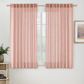 MIULEE blush pink linen curtains full panel view with soft texture for cozy room ambiance