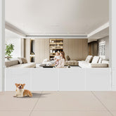 Miumoon 200-inch retractable gate fully extended for wide doorway safety and childproofing.