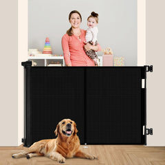 Miumoon 59-inch retractable gate assembly demonstrates secure doorway setup.