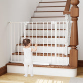Miumoon baby gate on stairs with banister adapter for secure stair passage