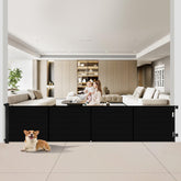 Miumoon retractable baby gate 200inch wide with reinforced design for stable passage.