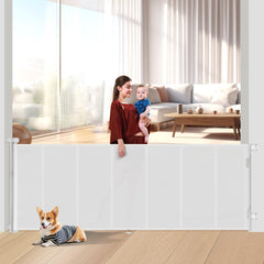 Miumoon retractable gate assembly shows fast stairway setup and hardware included