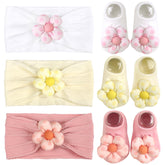 MIUXUESO baby girls headbands pink three-pack for coordinated outfits