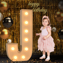 Mixifox marquee letters J base shows sturdy foam board for stable indoor party displays.