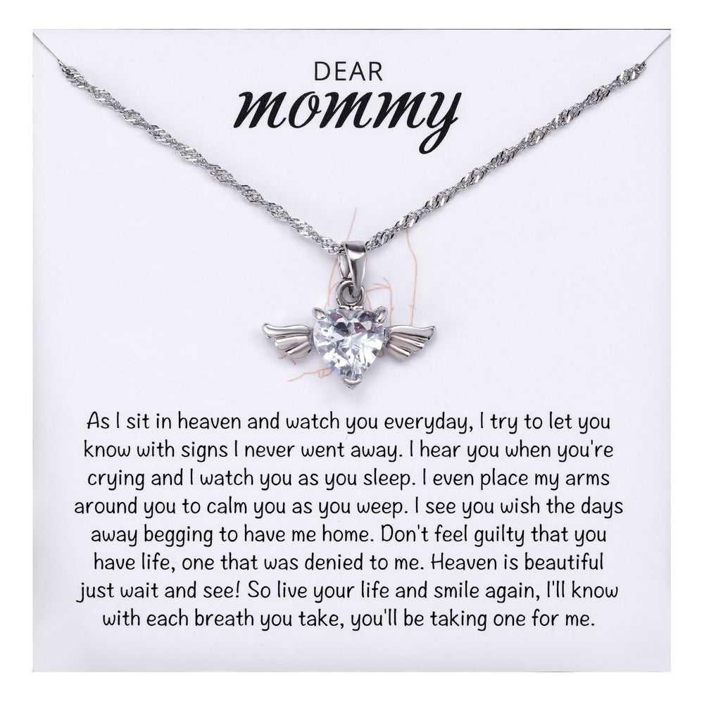 MixJOY Mama of an Angel Necklace gift box image with card for remembrance