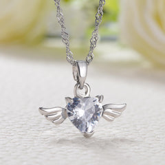 MixJOY Silver Mama of an Angel Necklace close-up showing chain and pendant