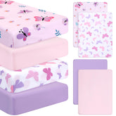 Mixweer butterfly crib sheets 4-pack for easy nursery refresh