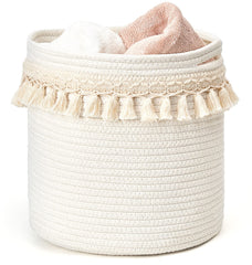 Mkono macrame basket with tassel detail stores toys and blankets